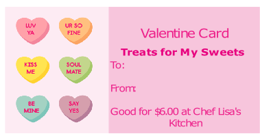 Valentine Snack Card Gift Bundle of 6